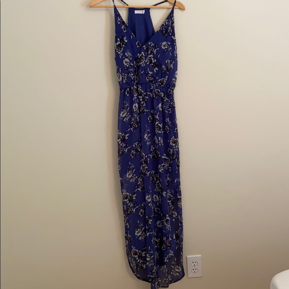Black and blue floral maxi dress
